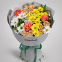 Букет из роз и хризантем «Коралл»